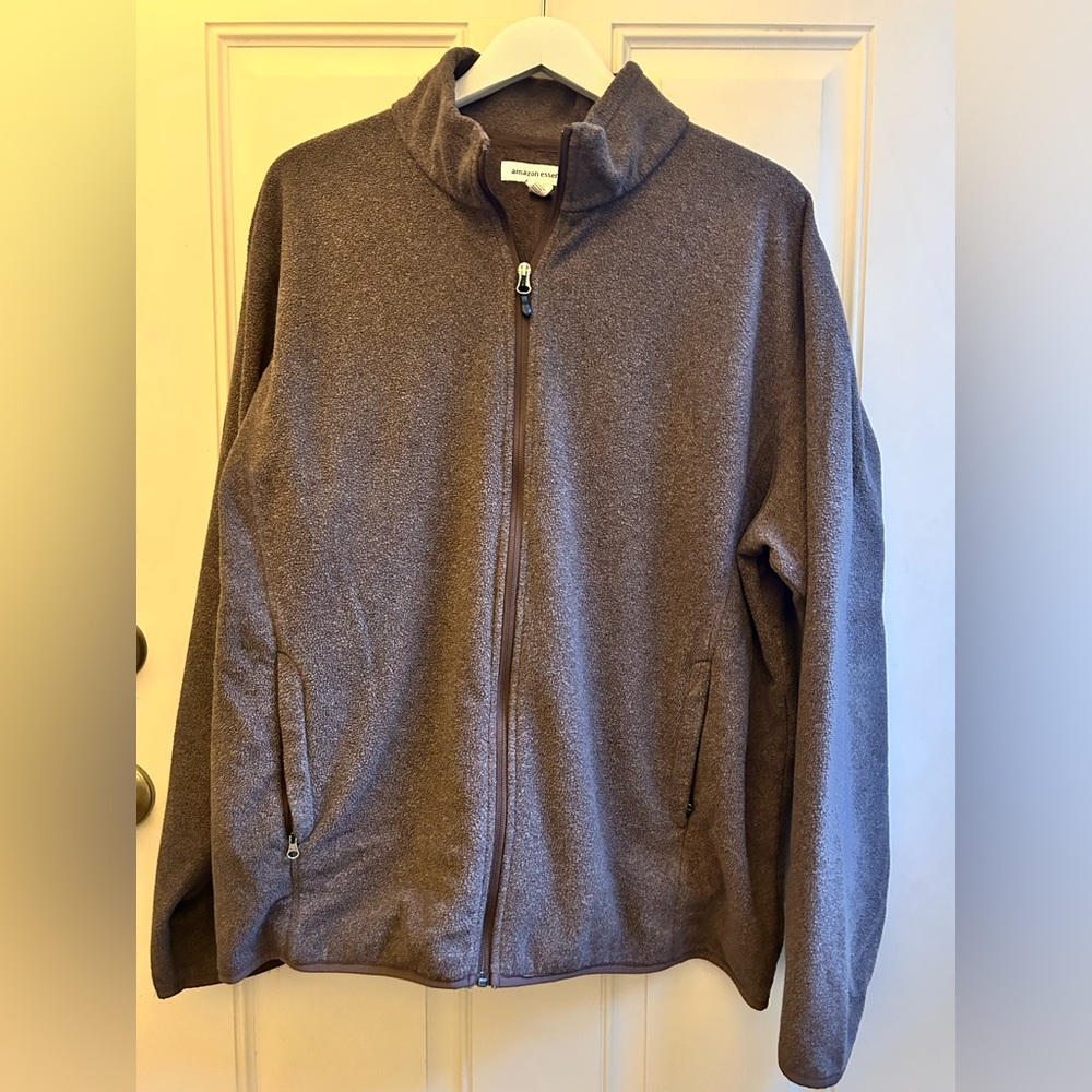 Amazon Essentials Men's Zip-Up Sweater in Dark Brown